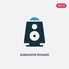 two color subwoofer speaker vector icon from music concept. isolated blue subwoofer speaker vector sign symbol can be use for web, mobile and logo. eps 10