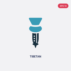 two color tibetan vector icon from music concept. isolated blue tibetan vector sign symbol can be use for web, mobile and logo. eps 10