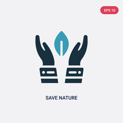 two color save nature vector icon from nature concept. isolated blue save nature vector sign symbol can be use for web, mobile and logo. eps 10