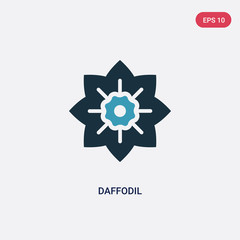 two color daffodil vector icon from nature concept. isolated blue daffodil vector sign symbol can be use for web, mobile and logo. eps 10