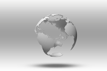 3D rendering globe on light background