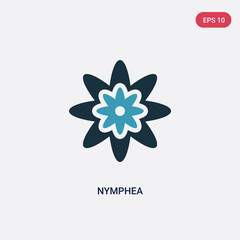 two color nymphea vector icon from nature concept. isolated blue nymphea vector sign symbol can be use for web, mobile and logo. eps 10