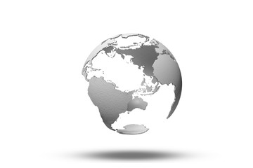 3D rendering globe on light background