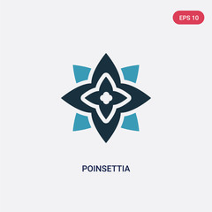 two color poinsettia vector icon from nature concept. isolated blue poinsettia vector sign symbol can be use for web, mobile and logo. eps 10