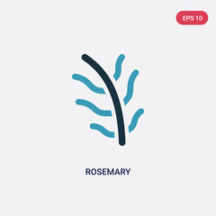 two color rosemary vector icon from nature concept. isolated blue rosemary vector sign symbol can be use for web, mobile and logo. eps 10