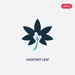Obraz premium two color chestnut leaf vector icon from nature concept. isolated blue chestnut leaf vector sign symbol can be use for web, mobile and logo. eps 10