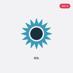two color sol vector icon from nature concept. isolated blue sol vector sign symbol can be use for web, mobile and logo. eps 10