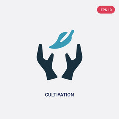 two color cultivation vector icon from nature concept. isolated blue cultivation vector sign symbol can be use for web, mobile and logo. eps 10