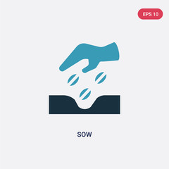 two color sow vector icon from nature concept. isolated blue sow vector sign symbol can be use for web, mobile and logo. eps 10