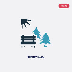 two color sunny park vector icon from nature concept. isolated blue sunny park vector sign symbol can be use for web, mobile and logo. eps 10