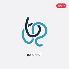 two color rope knot vector icon from nautical concept. isolated blue rope knot vector sign symbol can be use for web, mobile and logo. eps 10
