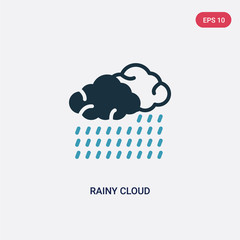 two color rainy cloud vector icon from nautical concept. isolated blue rainy cloud vector sign symbol can be use for web, mobile and logo. eps 10