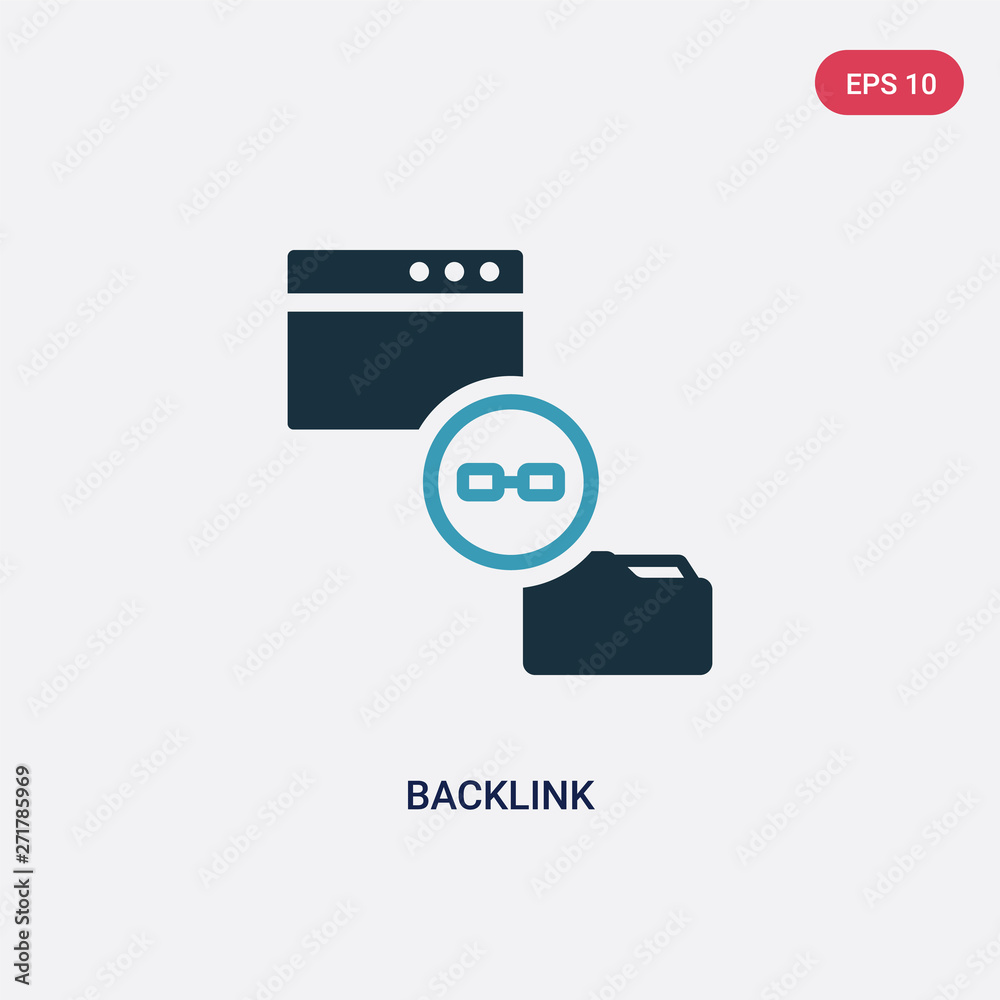 Poster two color backlink vector icon from networking concept. isolated blue backlink vector sign symbol ca