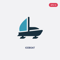 two color iceboat vector icon from nautical concept. isolated blue iceboat vector sign symbol can be use for web, mobile and logo. eps 10