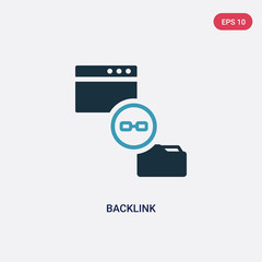two color backlink vector icon from networking concept. isolated blue backlink vector sign symbol can be use for web, mobile and logo. eps 10