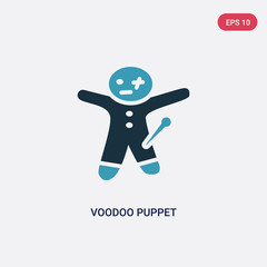 two color voodoo puppet vector icon from other concept. isolated blue voodoo puppet vector sign symbol can be use for web, mobile and logo. eps 10