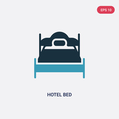 two color hotel bed vector icon from other concept. isolated blue hotel bed vector sign symbol can be use for web, mobile and logo. eps 10