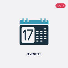 two color seventeen vector icon from other concept. isolated blue seventeen vector sign symbol can be use for web, mobile and logo. eps 10