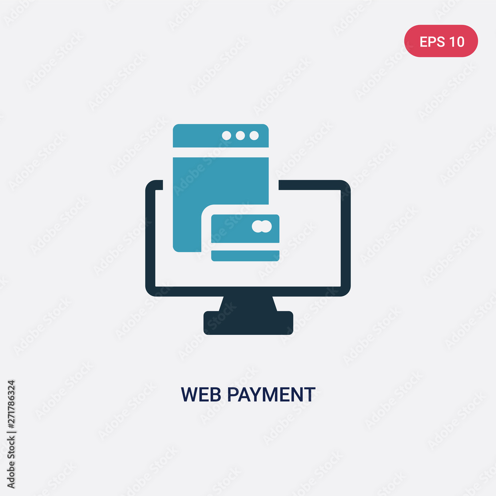 Poster two color web payment vector icon from payment concept. isolated blue web payment vector sign symbol