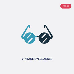 two color vintage eyeglasses vector icon from other concept. isolated blue vintage eyeglasses vector sign symbol can be use for web, mobile and logo. eps 10