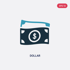 two color dollar vector icon from payment concept. isolated blue dollar vector sign symbol can be use for web, mobile and logo. eps 10