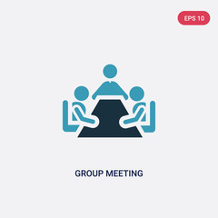 two color group meeting vector icon from people concept. isolated blue group meeting vector sign symbol can be use for web, mobile and logo. eps 10
