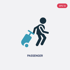 two color passenger vector icon from people concept. isolated blue passenger vector sign symbol can be use for web, mobile and logo. eps 10