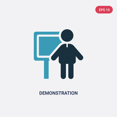 two color demonstration vector icon from people concept. isolated blue demonstration vector sign symbol can be use for web, mobile and logo. eps 10