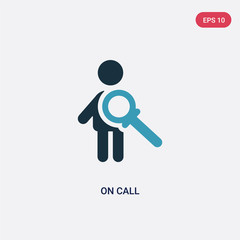 two color on call vector icon from people concept. isolated blue on call vector sign symbol can be use for web, mobile and logo. eps 10