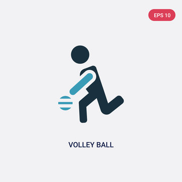 two color volley ball vector icon from people concept. isolated blue volley ball vector sign symbol can be use for web, mobile and logo. eps 10