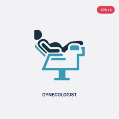 two color gynecologist vector icon from people concept. isolated blue gynecologist vector sign symbol can be use for web, mobile and logo. eps 10