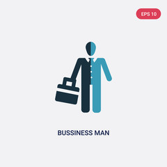 two color bussiness man vector icon from people concept. isolated blue bussiness man vector sign symbol can be use for web, mobile and logo. eps 10