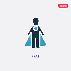two color cape vector icon from people concept. isolated blue cape vector sign symbol can be use for web, mobile and logo. eps 10