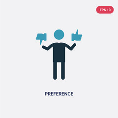 two color preference vector icon from people concept. isolated blue preference vector sign symbol can be use for web, mobile and logo. eps 10