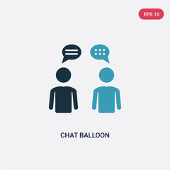 two color chat balloon vector icon from people concept. isolated blue chat balloon vector sign symbol can be use for web, mobile and logo. eps 10