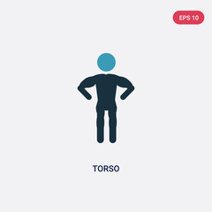 two color torso vector icon from people concept. isolated blue torso vector sign symbol can be use for web, mobile and logo. eps 10