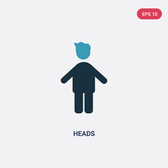 two color heads vector icon from people concept. isolated blue heads vector sign symbol can be use for web, mobile and logo. eps 10