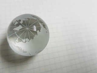 glass earth on white background