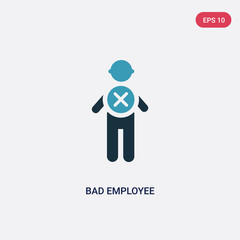 two color bad employee vector icon from people concept. isolated blue bad employee vector sign symbol can be use for web, mobile and logo. eps 10