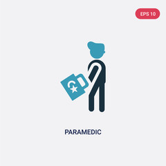 two color paramedic vector icon from people concept. isolated blue paramedic vector sign symbol can be use for web, mobile and logo. eps 10