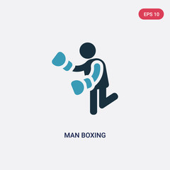 two color man boxing vector icon from people concept. isolated blue man boxing vector sign symbol can be use for web, mobile and logo. eps 10