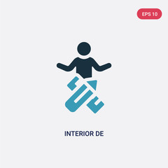 two color interior de vector icon from people skills concept. isolated blue interior de vector sign symbol can be use for web, mobile and logo. eps 10
