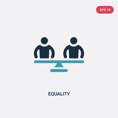 two color equality vector icon from people skills concept. isolated blue equality vector sign symbol can be use for web, mobile and logo. eps 10