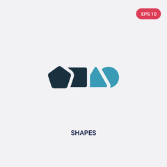 two color shapes vector icon from people skills concept. isolated blue shapes vector sign symbol can be use for web, mobile and logo. eps 10