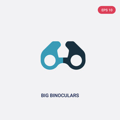 two color big binoculars vector icon from people skills concept. isolated blue big binoculars vector sign symbol can be use for web, mobile and logo. eps 10