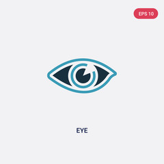 two color eye vector icon from photography concept. isolated blue eye vector sign symbol can be use for web, mobile and logo. eps 10
