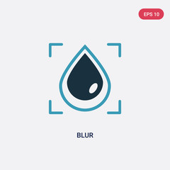 two color blur vector icon from photography concept. isolated blue blur vector sign symbol can be use for web, mobile and logo. eps 10