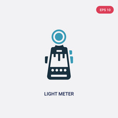 two color light meter vector icon from photography concept. isolated blue light meter vector sign symbol can be use for web, mobile and logo. eps 10
