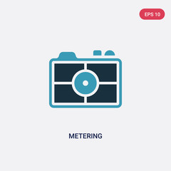 two color metering vector icon from photography concept. isolated blue metering vector sign symbol can be use for web, mobile and logo. eps 10