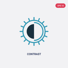 two color contrast vector icon from photography concept. isolated blue contrast vector sign symbol can be use for web, mobile and logo. eps 10